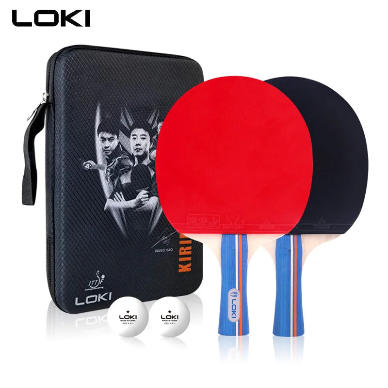 LOKI K1000 K3000 K5000 Table Tennis Rackets Set with 2 Pcs Ping Pong Paddle, 2 Original Balls & 1 Carrying Case