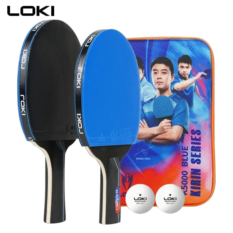 LOKI K1000 K3000 K5000 Table Tennis Rackets Set with 2 Pcs Ping Pong Paddle, 2 Original Balls & 1 Carrying Case