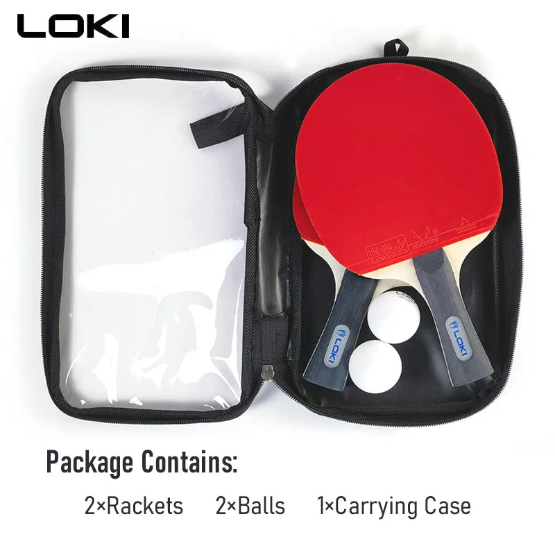 LOKI K1000 K3000 K5000 Table Tennis Rackets Set with 2 Pcs Ping Pong Paddle, 2 Original Balls & 1 Carrying Case