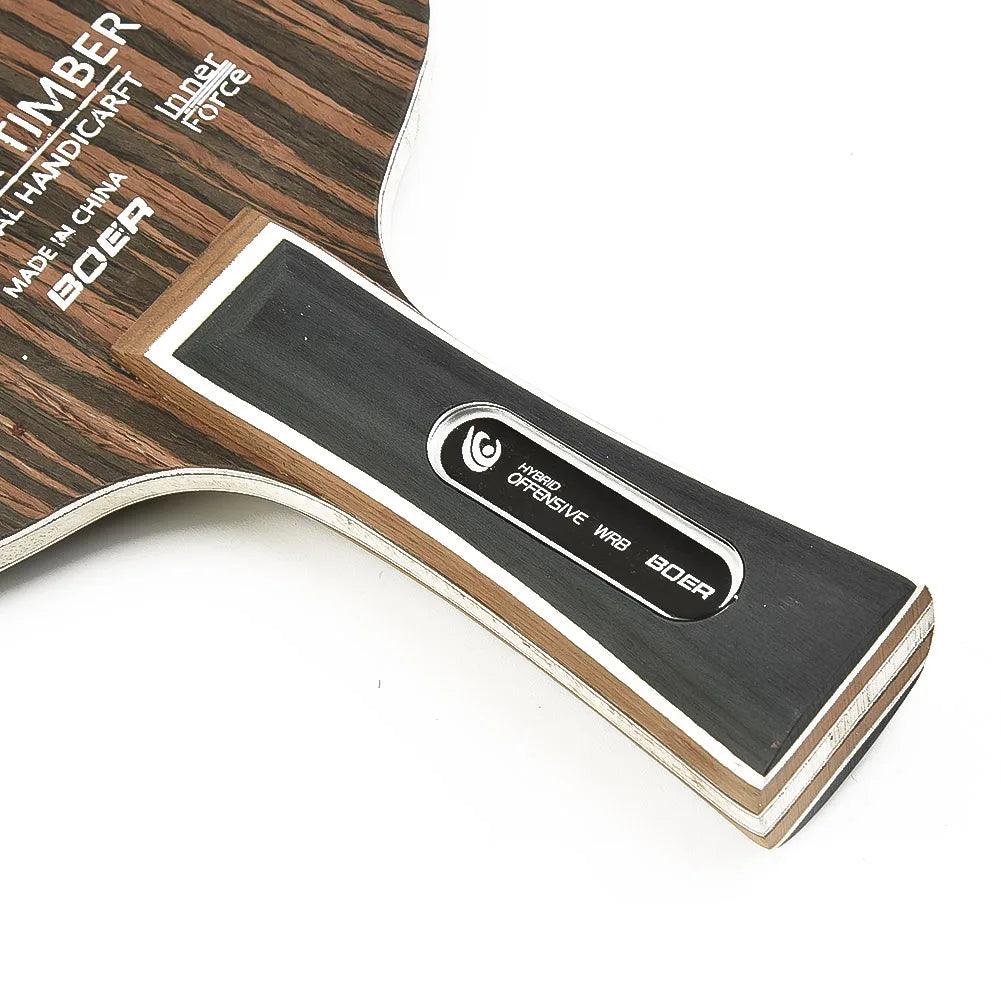 Table Tennis Racket 5 Layers Ping Pong Blade Paddle Ebony Wood Dalbergia Tennis Rackets Professional Long Handle PingPong Racket