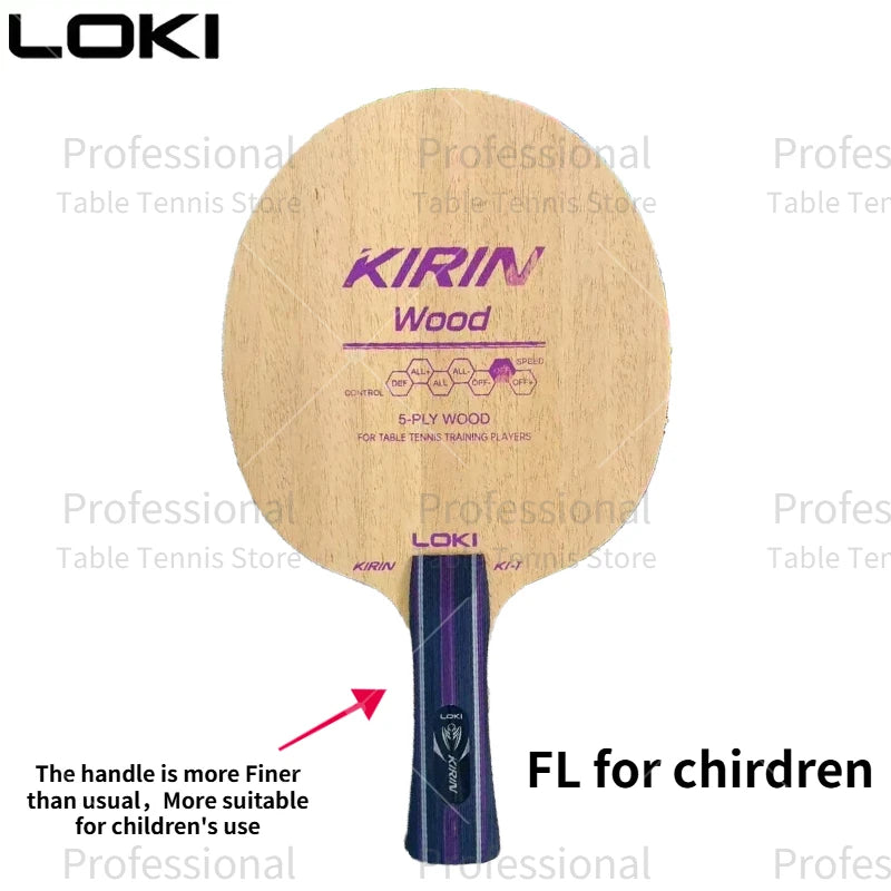 LOKI Kirin K1-T Table Tennis Racket Bottom Plate 5 Ply Wood Training Bottom Plate Arc Circle Fast Attack FL/CS Children Racket