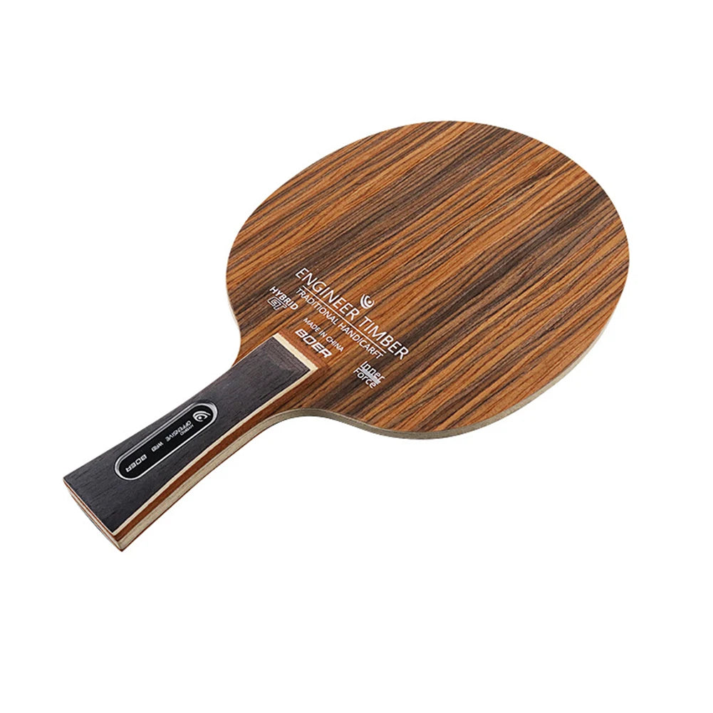 Table Tennis Racket 5 Layers Ping Pong Blade Paddle Ebony Wood Dalbergia Tennis Rackets Professional Long Handle PingPong Racket
